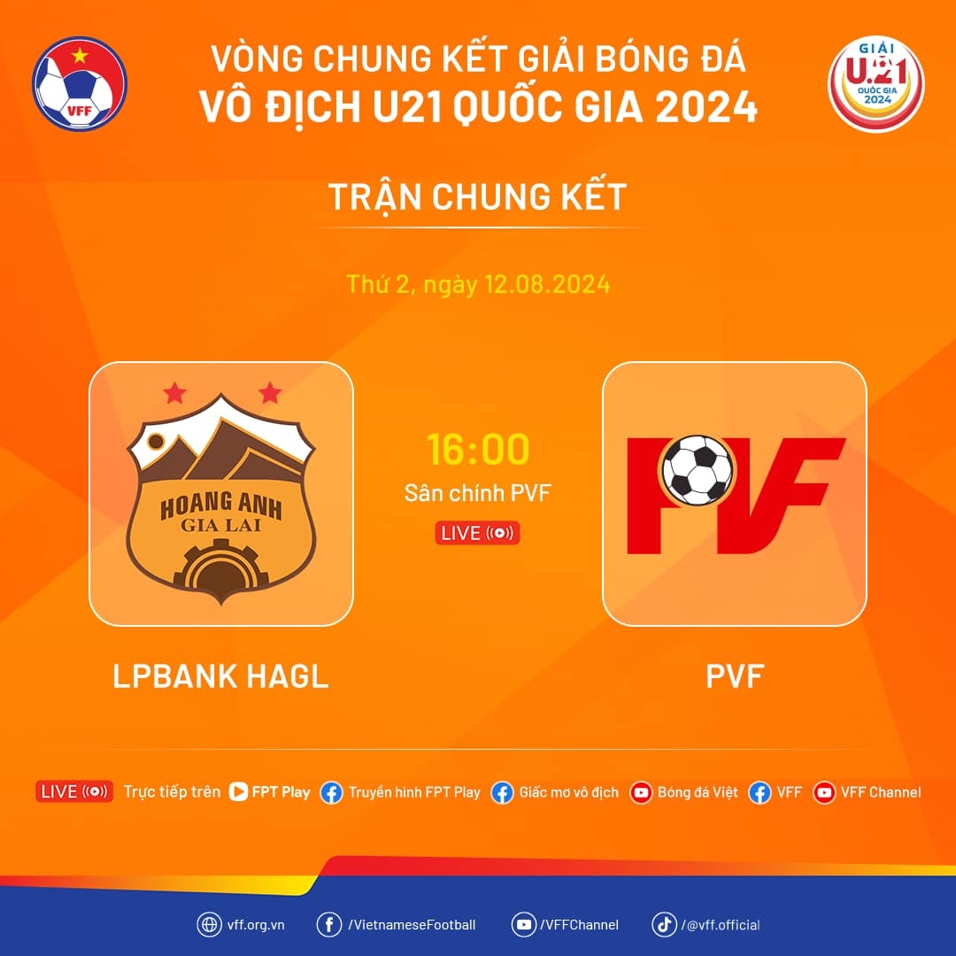 lich thi dau chung ket u21 quoc gia 2024 u21 hagl do suc u21 pvf hinh anh 1