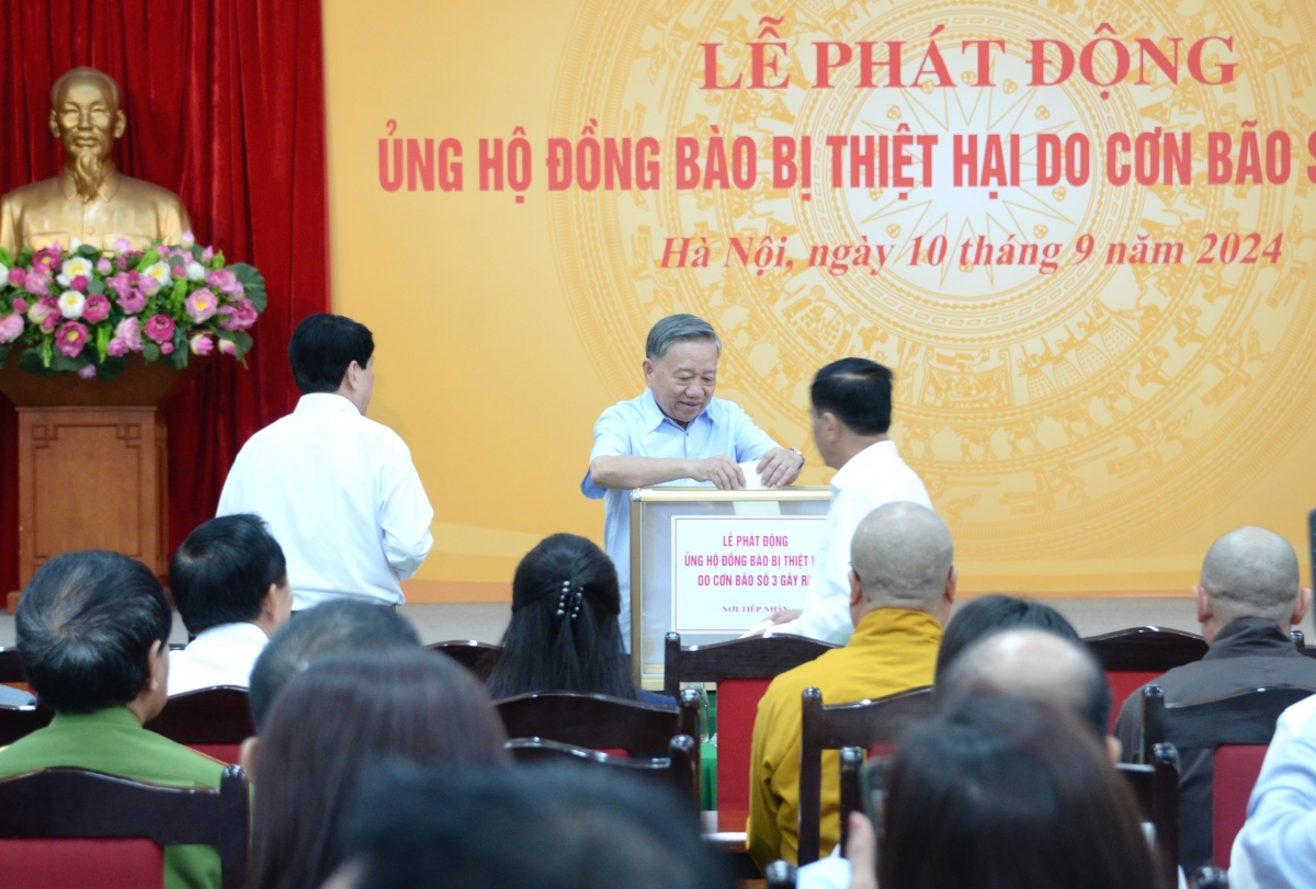 Tổng Bí thư, Chủ tịch nước Tô Lâm dự Lễ phát động ủng hộ đồng bào bị thiệt hại do bão số 3