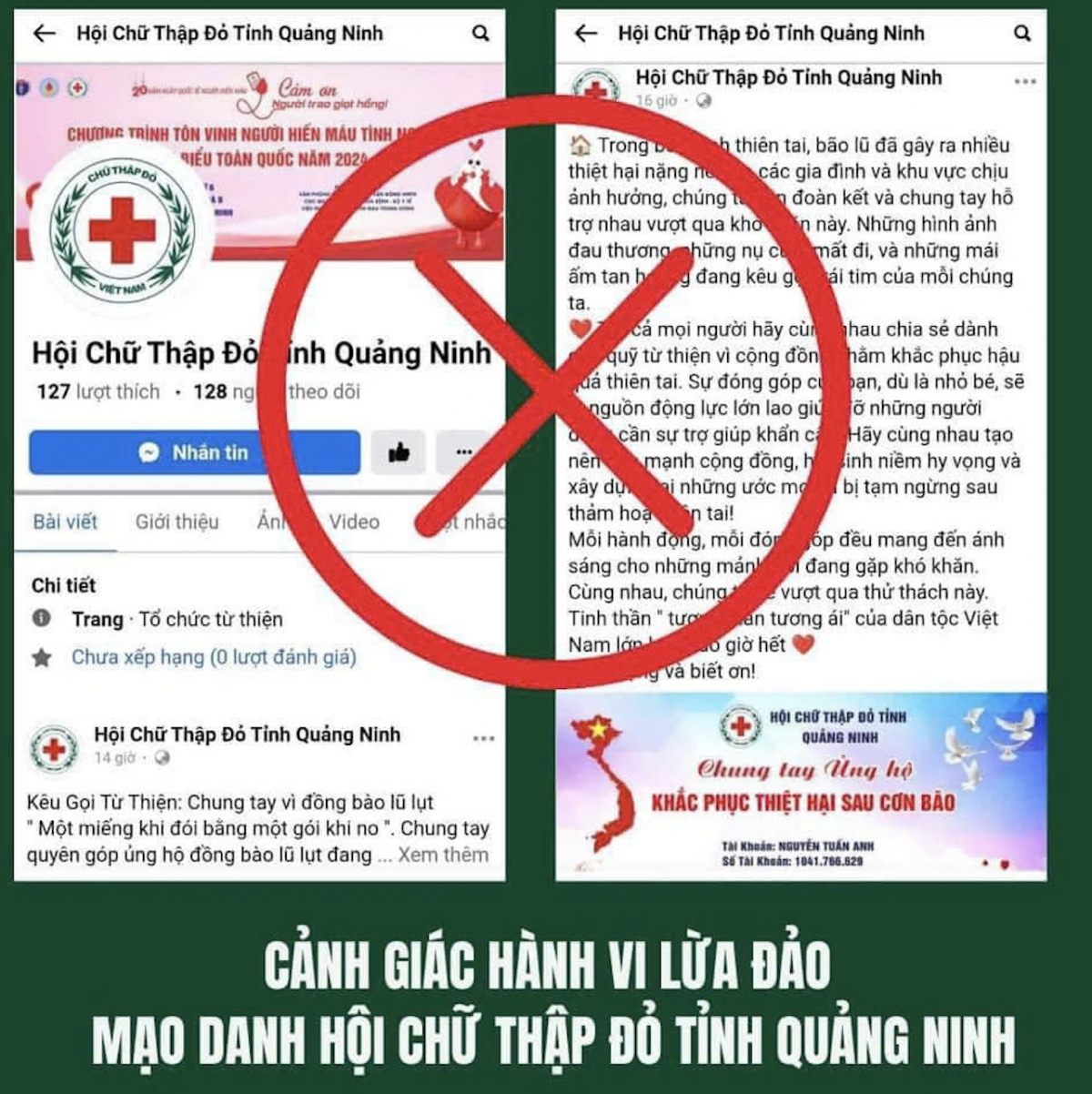 canh bao fanpage mao danh hoi chu thap do quang ninh lua dao keu goi quyen gop hinh anh 2