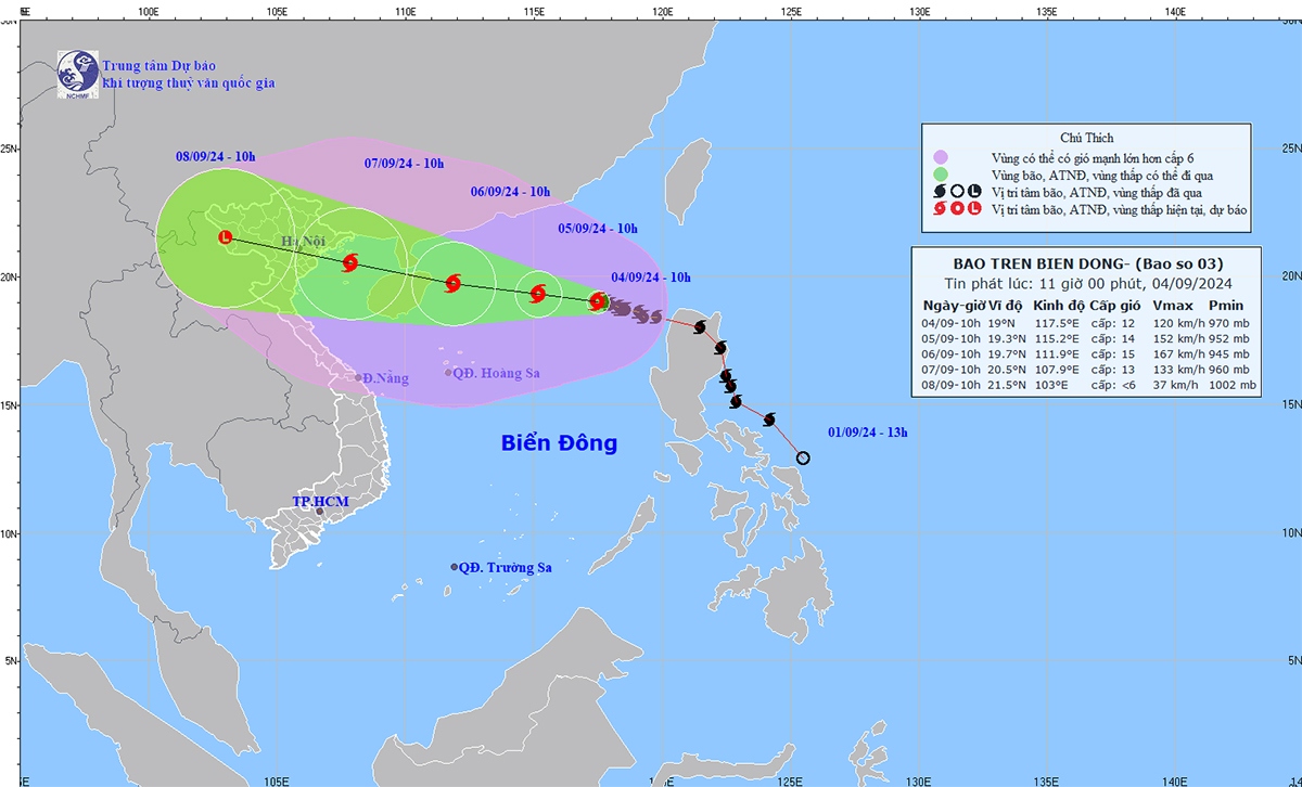 bao so 3 giat cap 15 tren vung bien phia Dong khu vuc bac bien Dong hinh anh 1