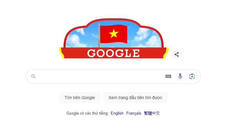 Google marks Vietnam's National Day with national flag doodle