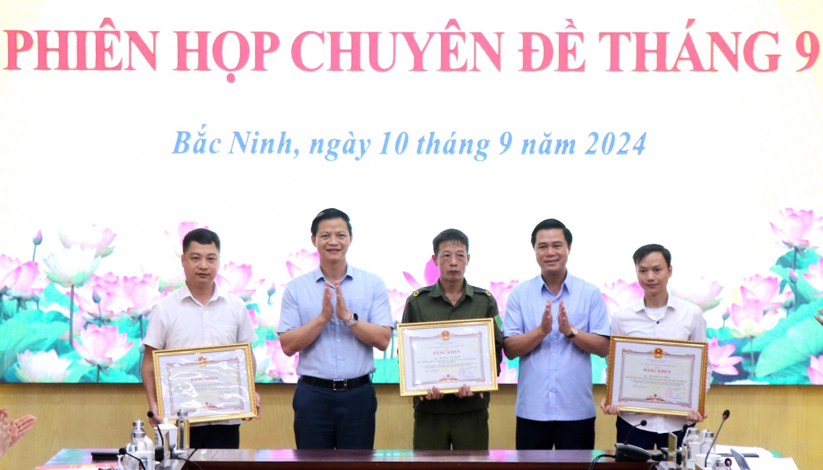 Bắc Ninh khen thưởng đột xuất cá nhân, tập thể có thành tích xử lý sự cố sạt trượt đê