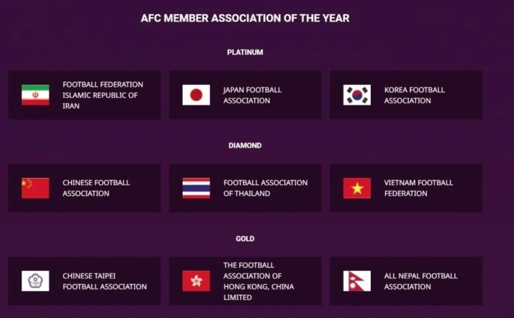 vietnam shortlisted in two categories of afc annual awards nominees picture 1