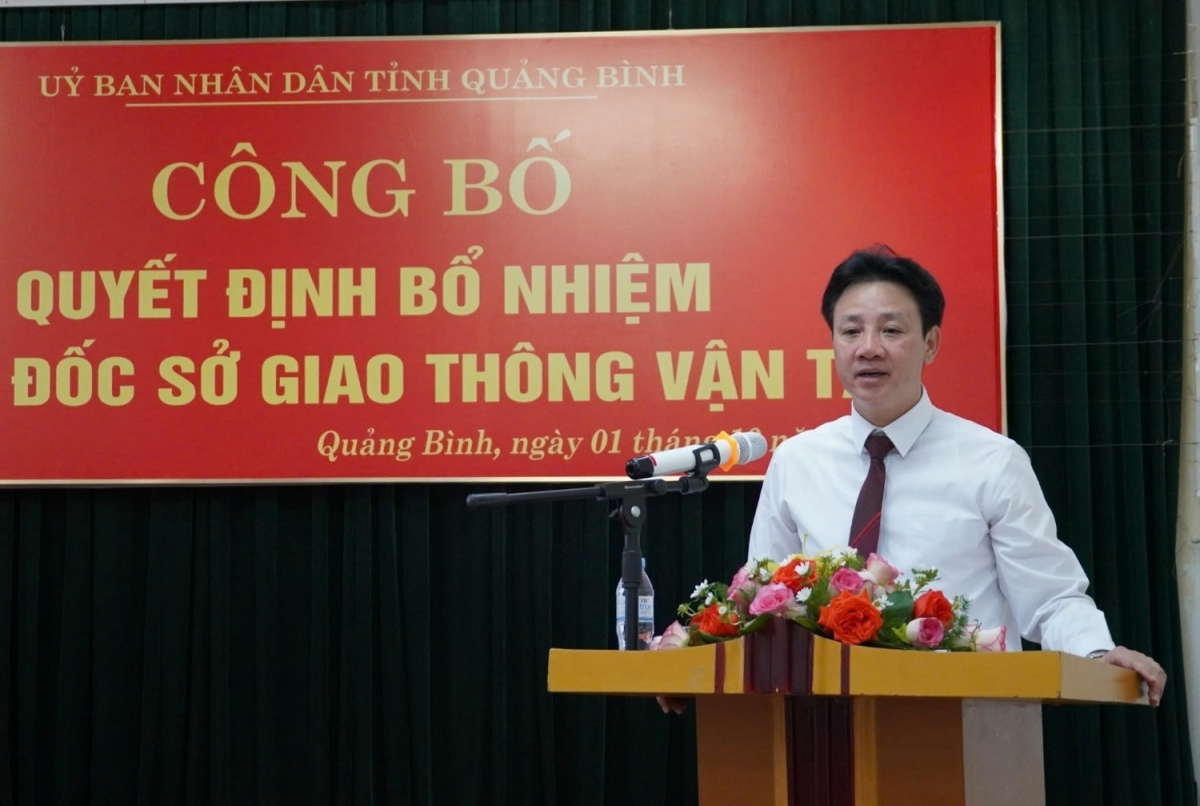 Ông Hoàng Đăng Cương làm Giám đốc Sở Giao thông Vận tải tỉnh Quảng Bình
