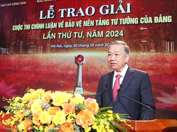 Tổng Bí thư, Chủ tịch nước Tô Lâm dự lễ trao giải cuộc thi về bảo vệ nền tảng tư tưởng của Đảng