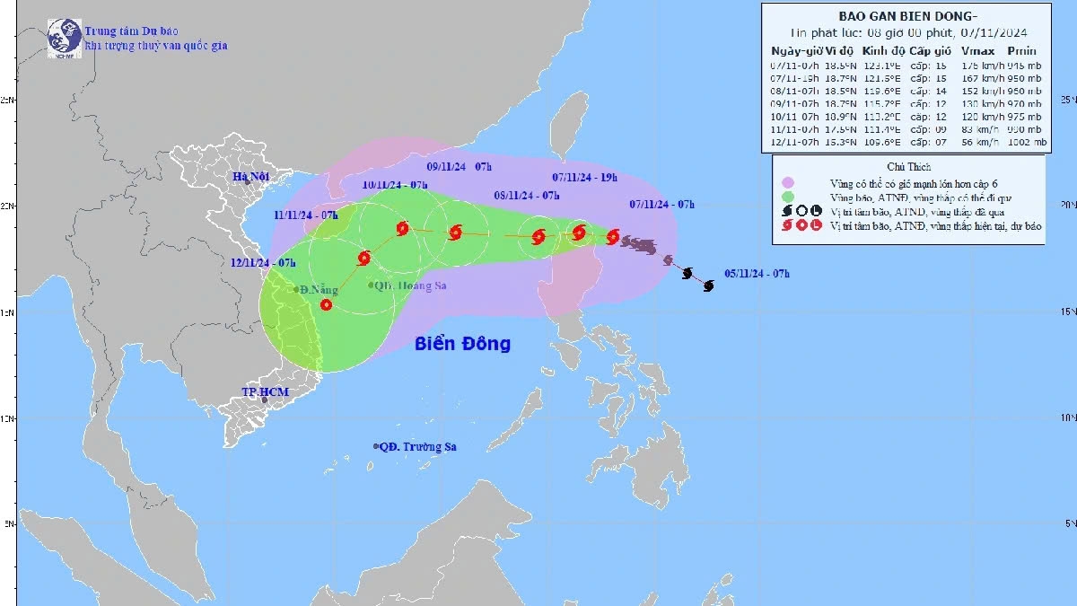 typhoon yinxing gains force, heads for east sea picture 1