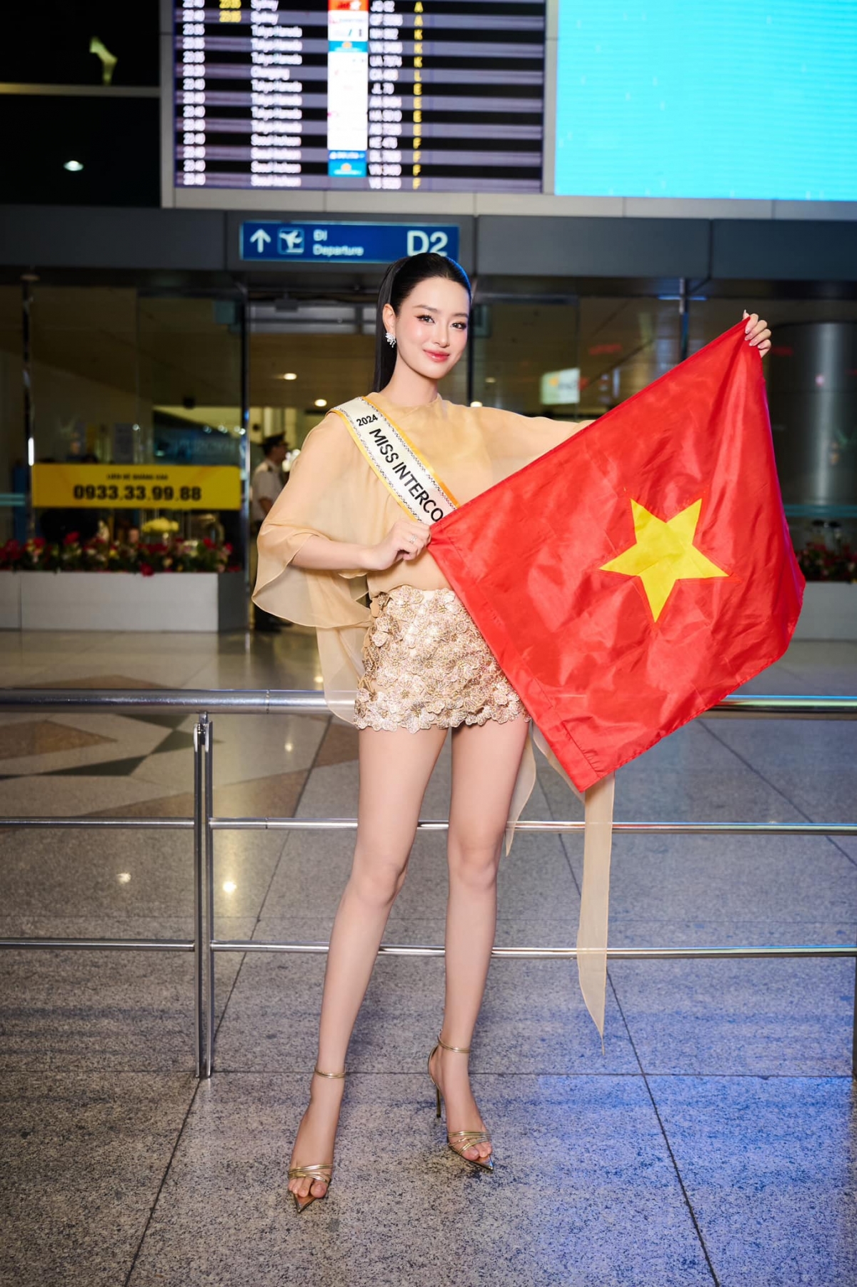 khanh linh departs for miss intercontinental 2024 in egypt picture 1