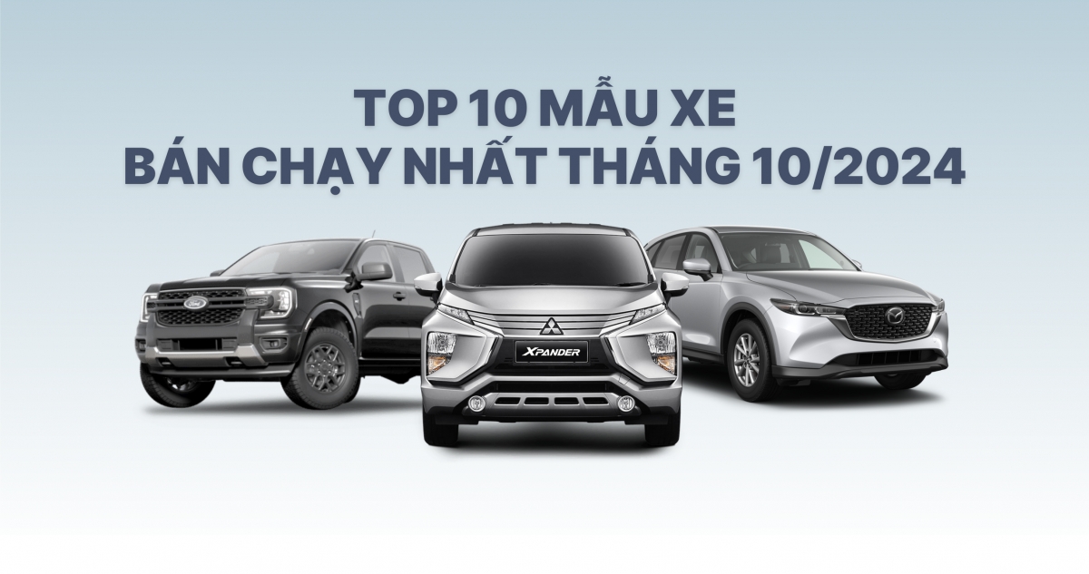 Top xe bán chạy tháng 10/2024: Toyota Corolla Cross trở lại bảng xếp hạng