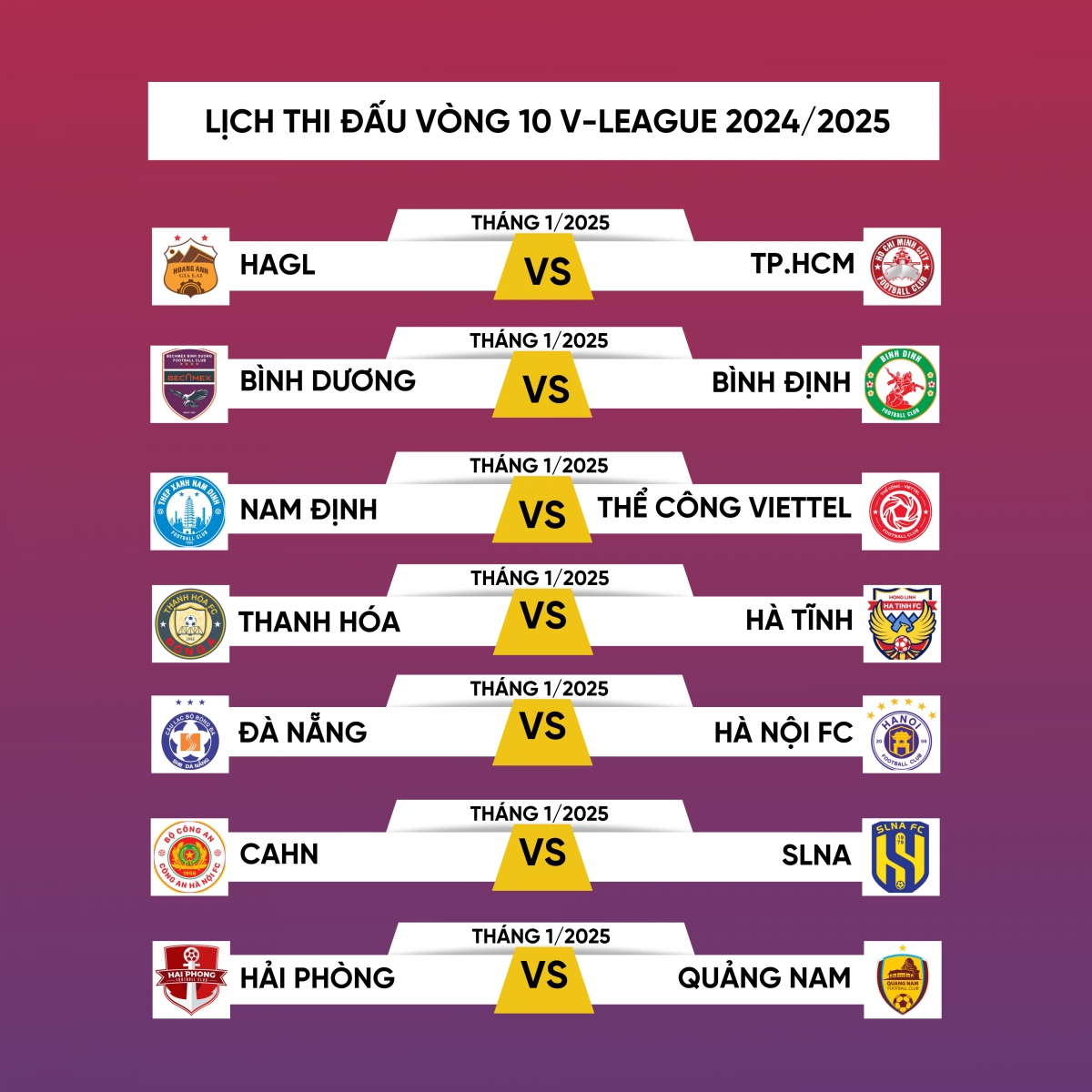 Lịch thi đấu và trực tiếp vòng 10 V-League 24/25: HAGL dễ thở, Thanh Hóa gặp khó