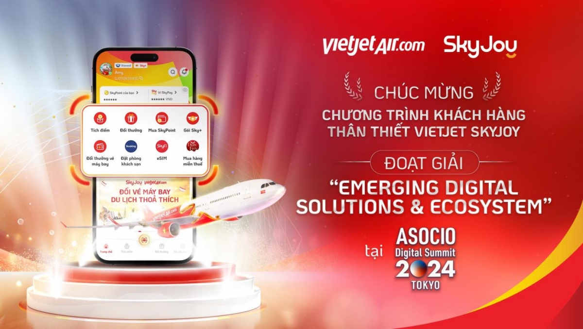 Vietjet SkyJoy được vinh danh tại ASOCIO DX Award 2024