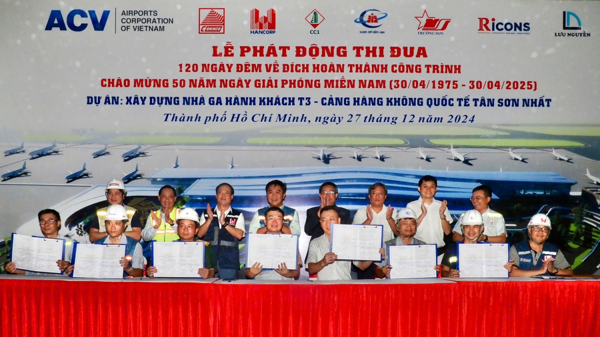 nhà ga t3 tân sơn nhất vào đợt thi đua cuối, nỗ lực gấp ba trong tháng trước tết hình ảnh 1 nha ga t3 tan son nhat vao dot thi dua cuoi, no luc gap ba trong thang truoc tet hinh anh 1