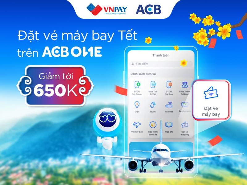 Dat ve may bay uu dai 650.000 dong co hoi vang chi co tren acb one hinh anh 1