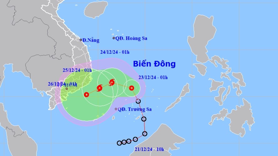 Ap thap nhiet doi gay gio giat cap 9 tren khu vuc quan dao truong sa hinh anh 1