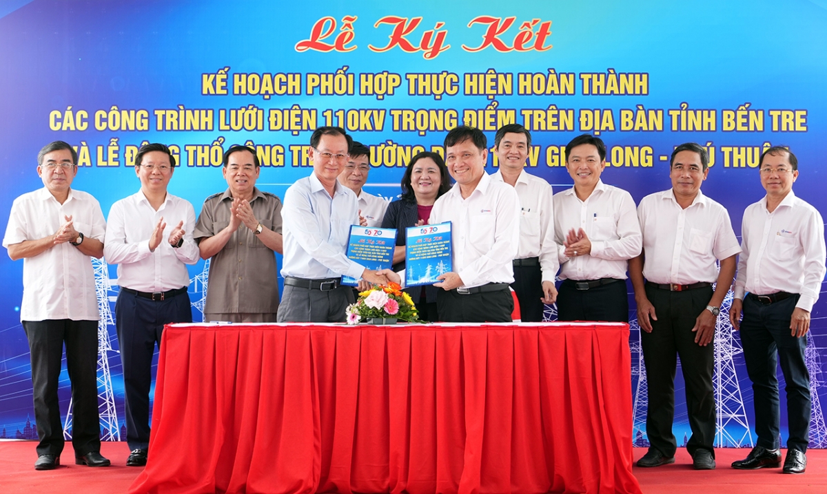 evnspc dong tho cong trinh duong day 110 kv giao long - phu thuan hinh anh 2