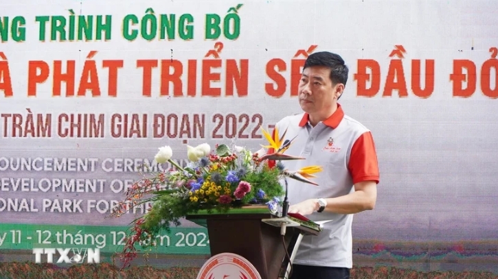 project launched to develop red-headed crane flock in tram chim national park picture 1