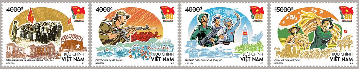 stamp collection marking 80 years of vietnam people s army released picture 1