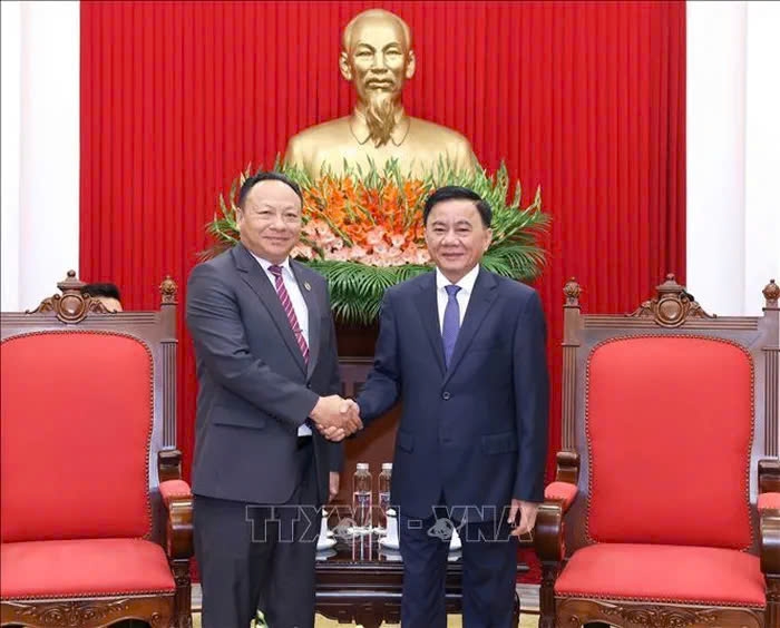 thường trực ban bí thư tiếp đại biểu trung ương Đoàn thanh niên nhân dân cách mạng lào hình ảnh 1 thuong truc ban bi thu tiep dai bieu trung uong Doan thanh nien nhan dan cach mang lao hinh anh 1
