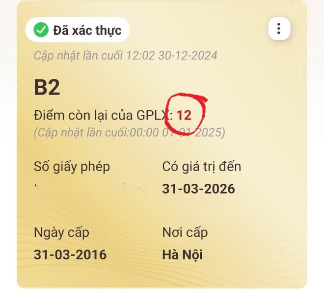 Cách đơn giản để theo dõi điểm và số điểm bị trừ trên bằng lái xe