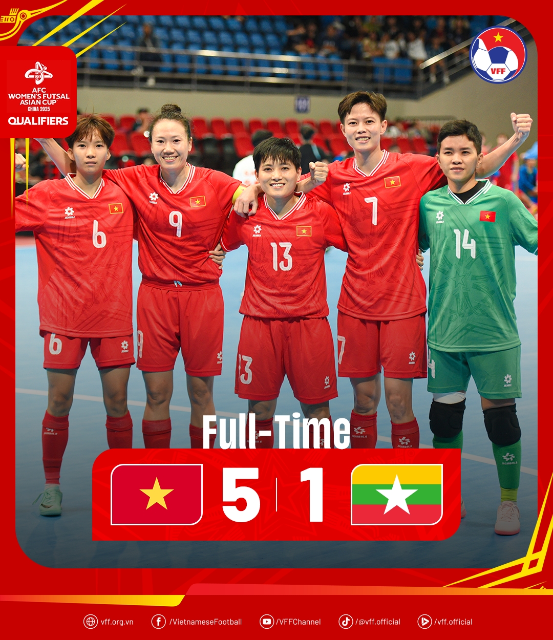 ket qua vong loai futsal nu chau A 2025 viet nam thang ban tay nho hinh anh 1