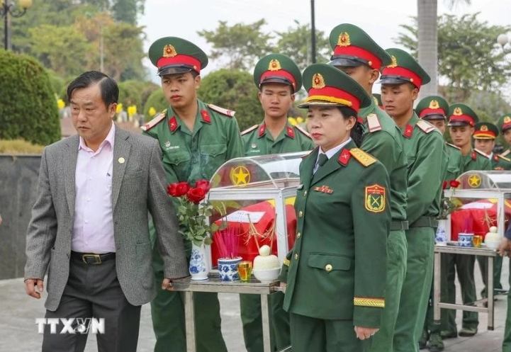 Memorial service held for fallen soldiers' remains repatriated from Laos