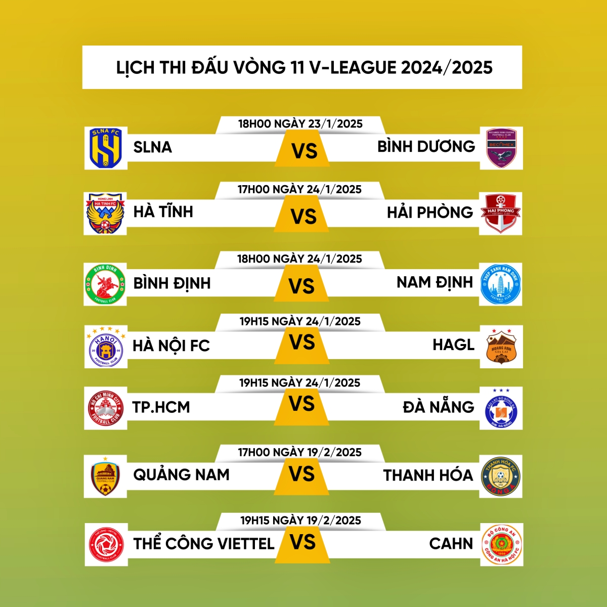 lịch thi đấu và trực tiếp vòng 11 v-league 2024 2025 hà nội fc đấu hagl hình ảnh 1 lich thi dau va truc tiep vong 11 v-league 2024 2025 ha noi fc dau hagl hinh anh 1