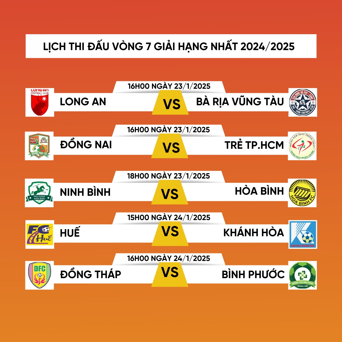 lịch thi đấu và trực tiếp vòng 7 giải hạng nhất quốc gia 2024 2025 hình ảnh 1 lich thi dau va truc tiep vong 7 giai hang nhat quoc gia 2024 2025 hinh anh 1