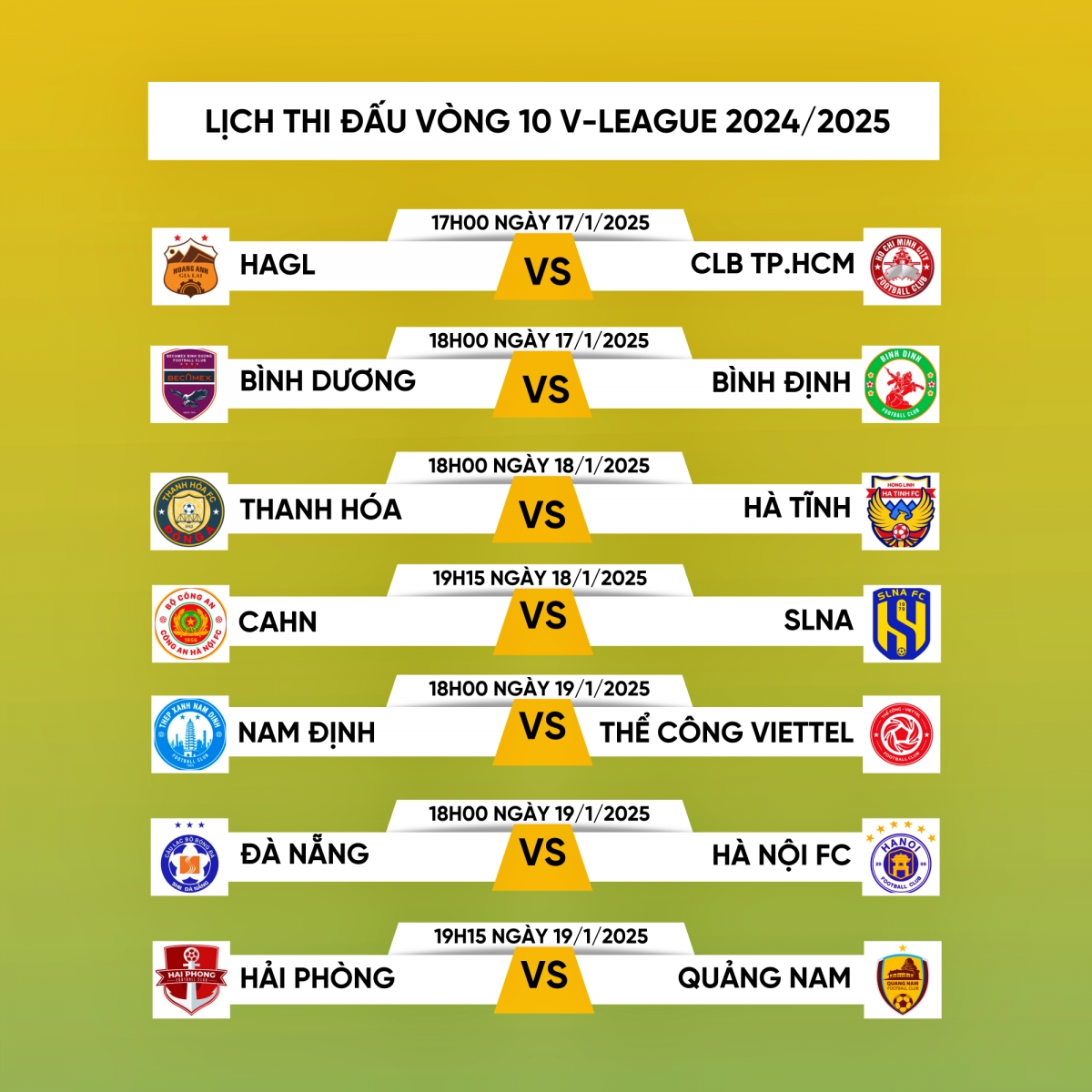 Lịch thi đấu và trực tiếp vòng 10 V-League 24/25: Căng như dây đàn