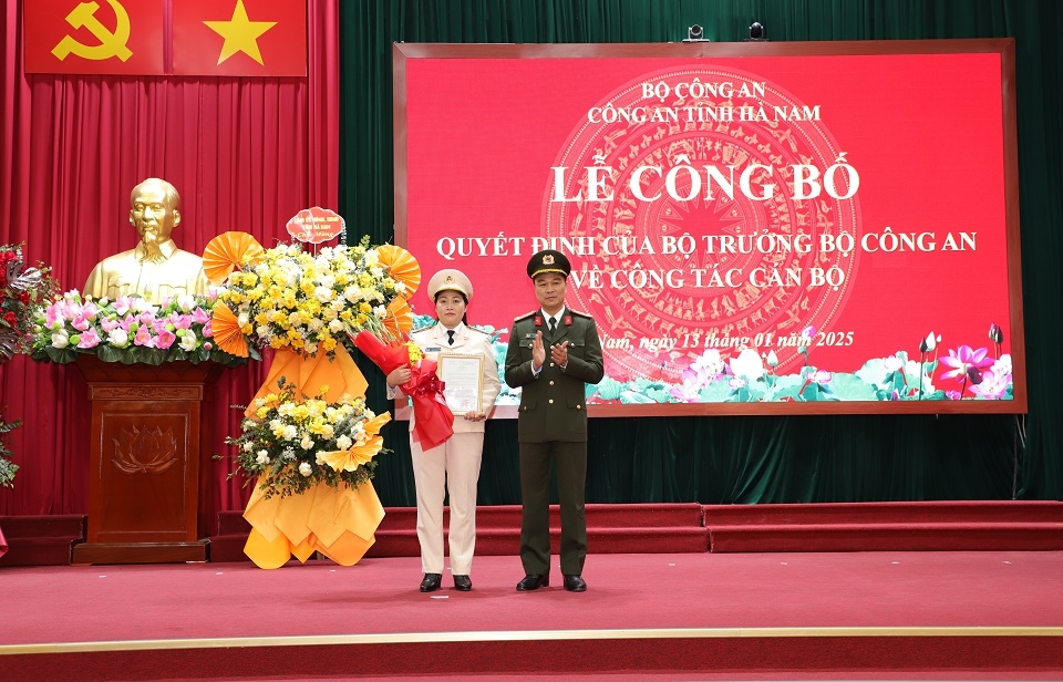 Thượng tá Đỗ Thị Thu Hiền giữ chức Phó Giám đốc Công an tỉnh Hà Nam