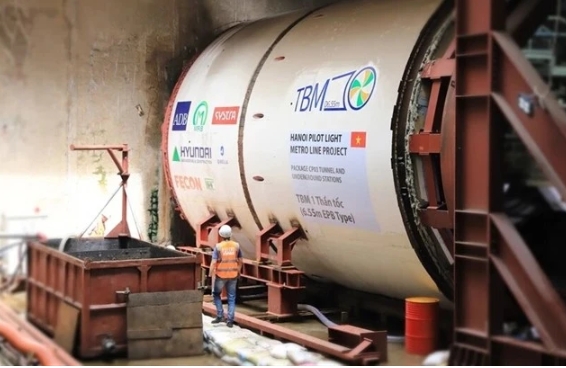 Hanoi’s metro project sees 647m of tunnels completed thus far