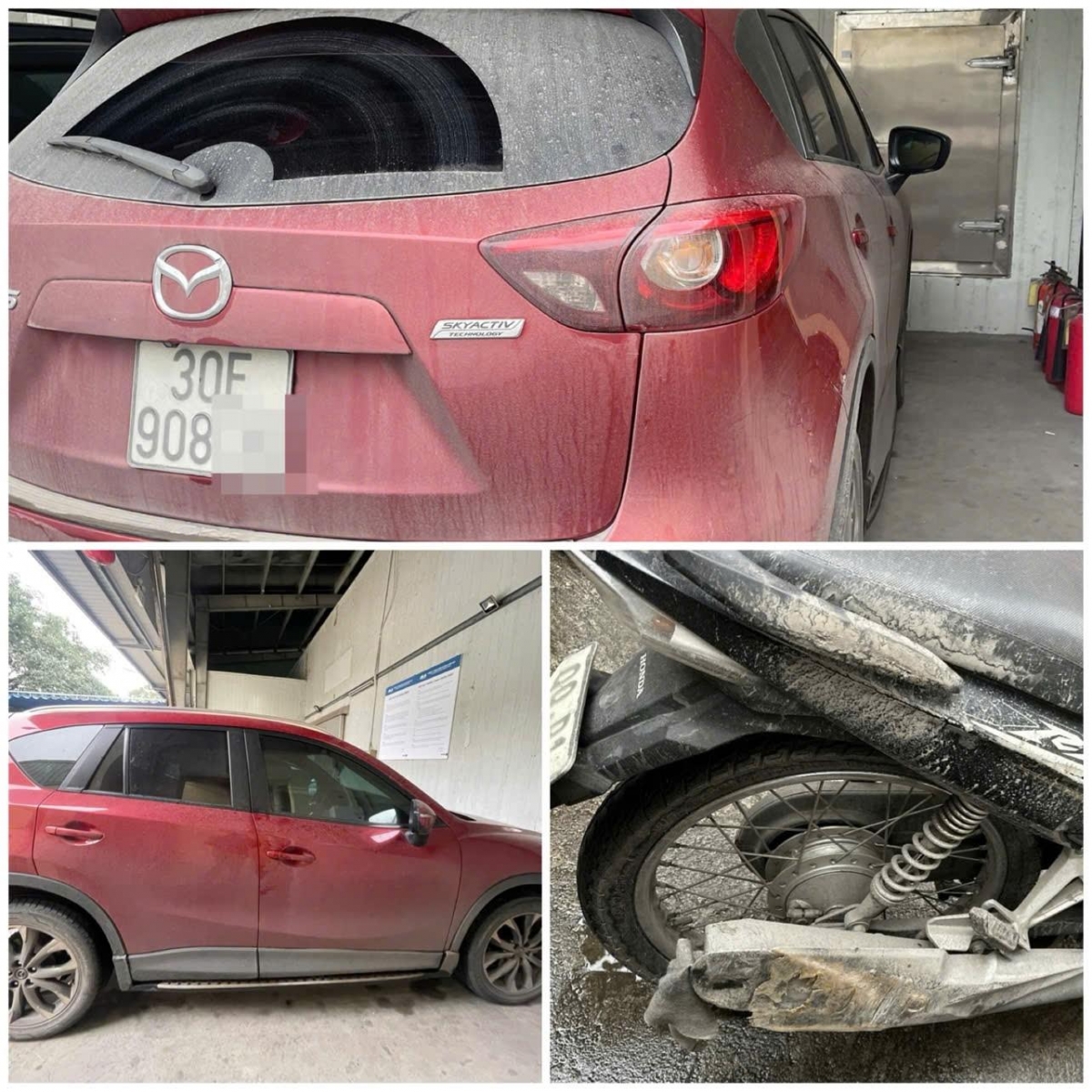 tai xe mazda keo le xe may da trinh dien, lam viec voi co quan cong an hinh anh 1