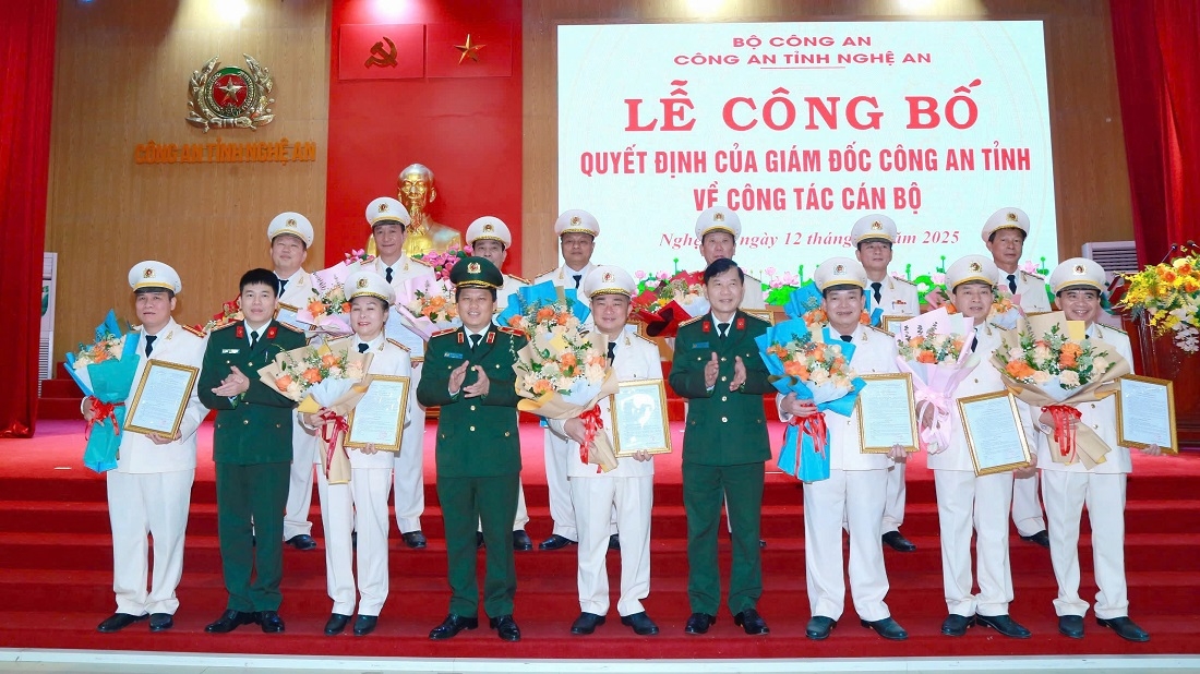 13 lanh dao cong an cap phong va cap huyen o nghe an nghi truoc han tuoi hinh anh 1