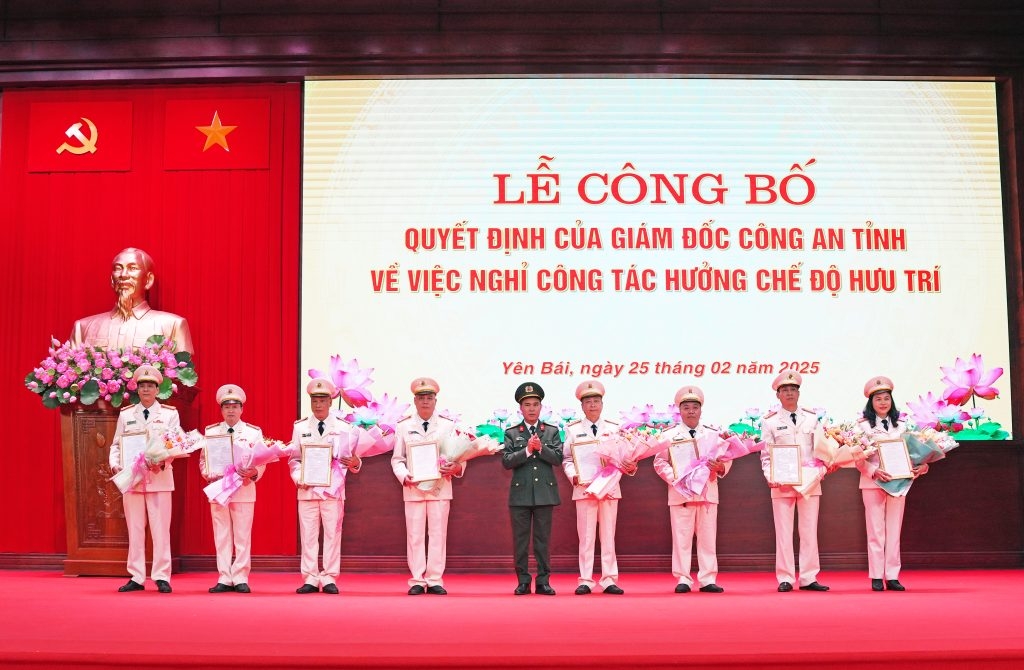 16 lãnh đạo công an cấp phòng và cấp huyện ở Yên Bái nghỉ hưu trước tuổi