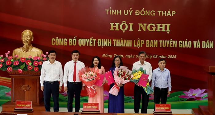 Phó Chủ tịch HĐND tỉnh Đồng Tháp làm Trưởng Ban Tuyên giáo và Dân vận Tỉnh ủy