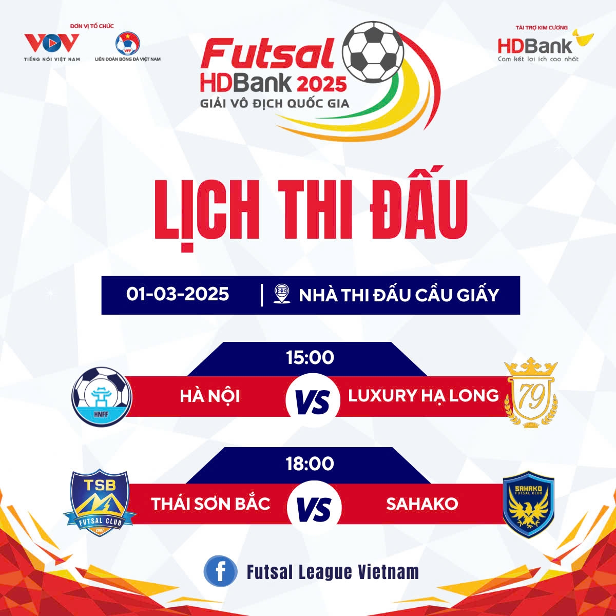 lich thi dau vong 3 giai futsal hdbank vDqg 2025 hinh anh 1