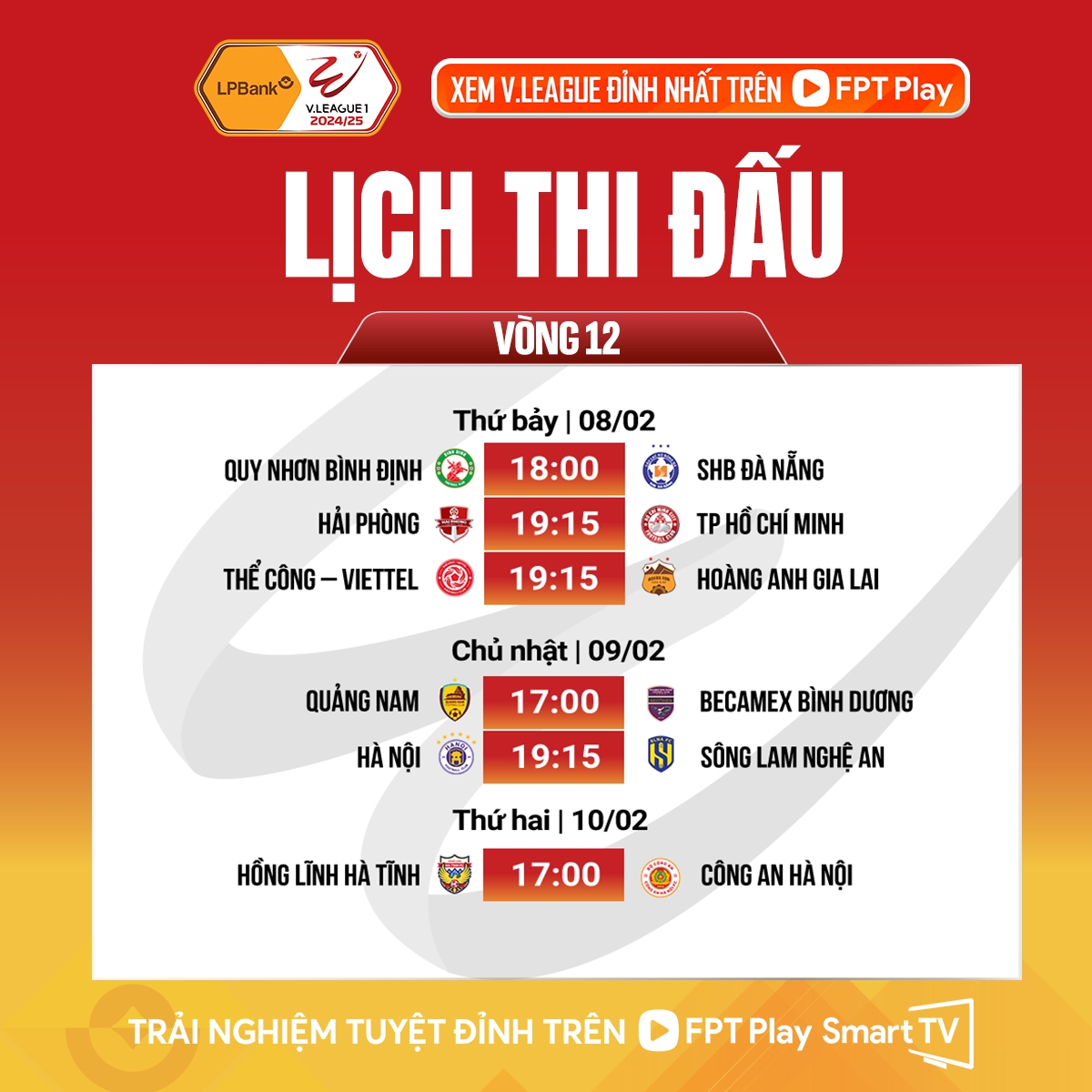 lich thi dau va truc tiep vong 12 v-league 24 25 hagl gap kho hinh anh 1