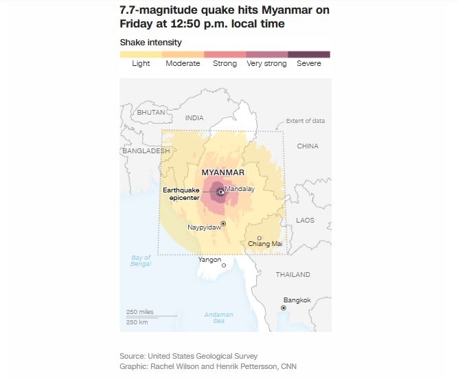 Động đất 7,7 độ myanmar ban bố tình trạng khẩn cấp, bangkok là vùng thảm họa hình ảnh 2 Dong dat 7,7 do myanmar ban bo tinh trang khan cap, bangkok la vung tham hoa hinh anh 2