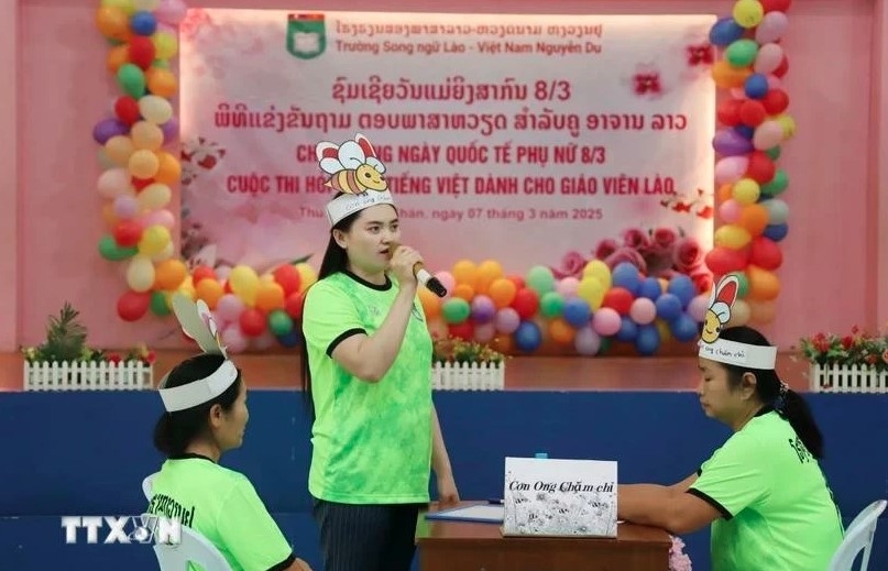 lao teachers participate in vietnamese language contest picture 1