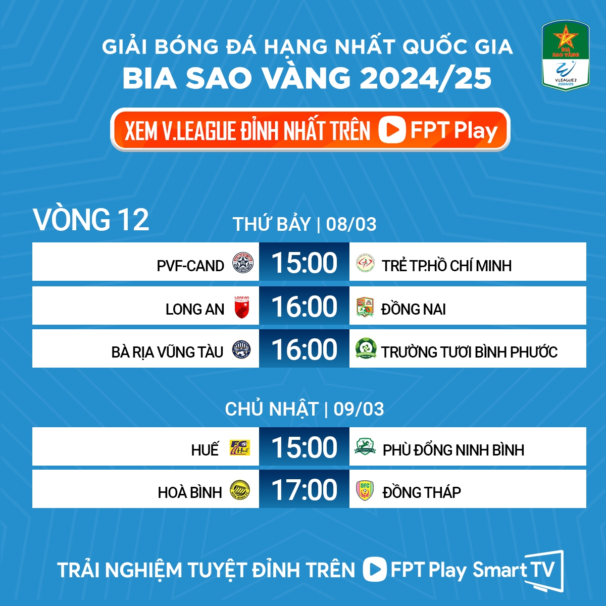 lịch thi đấu và trực tiếp vòng 12 giải hạng nhất quốc gia 2024 2025 hình ảnh 1 lich thi dau va truc tiep vong 12 giai hang nhat quoc gia 2024 2025 hinh anh 1