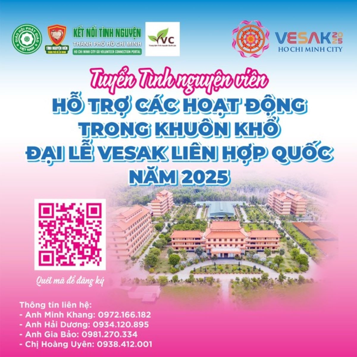 tuyen tinh nguyen vien phuc vu Dai le vesak lien hop quoc 2025 tai tp.hcm hinh anh 2