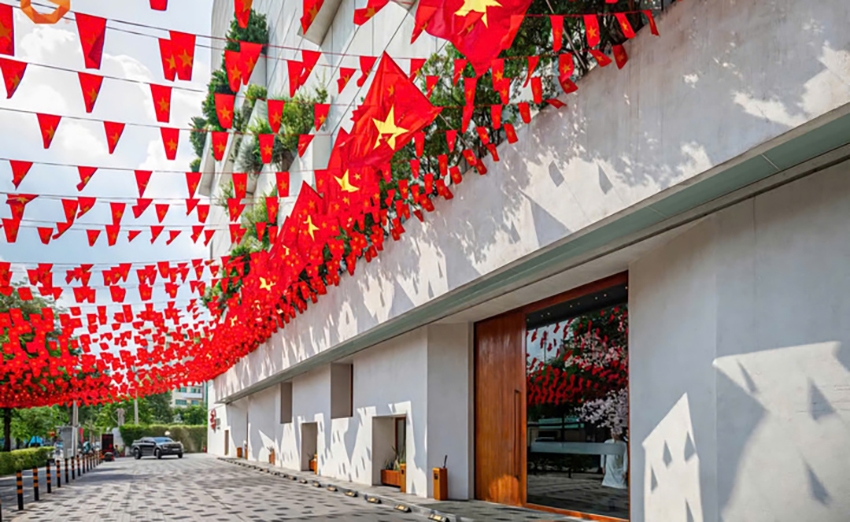 hàng quán rực rỡ cờ đỏ sao vàng, cà phê, bánh ngọt phiên bản 30 4 gây sốt hình ảnh 1 hang quan ruc ro co do sao vang, ca phe, banh ngot phien ban 30 4 gay sot hinh anh 1