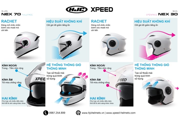 mu bao hiem xpeed tan binh den tu hjc helmets hinh anh 1
