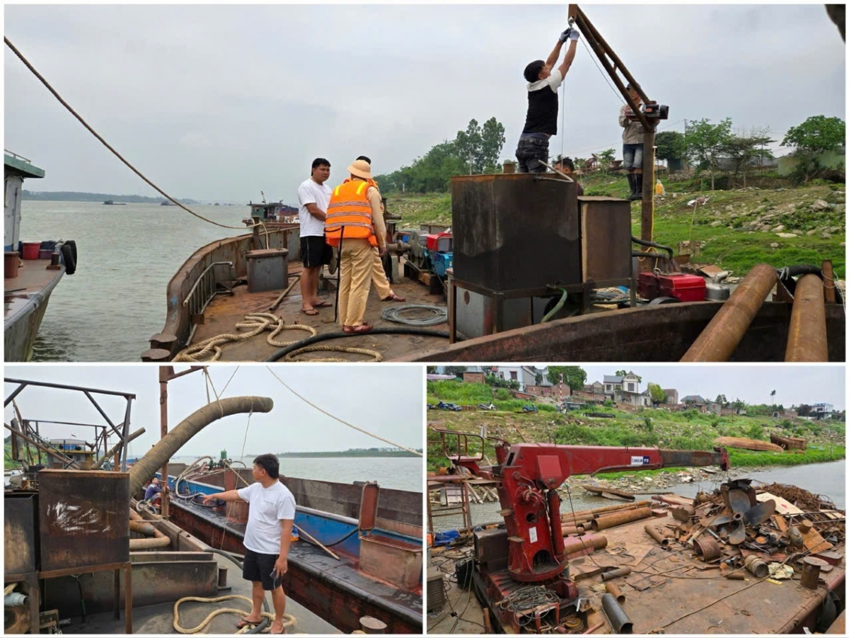 cảnh sát đường thủy hà nội xử lý hàng loạt phương tiện vi phạm trên sông hình ảnh 2 canh sat duong thuy ha noi xu ly hang loat phuong tien vi pham tren song hinh anh 2