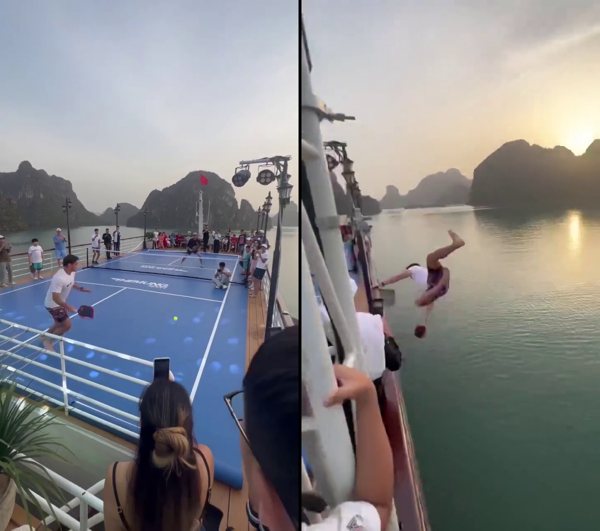 Làm rõ việc du khách chơi pickleball, nhảy từ boong tàu xuống vịnh Hạ Long
