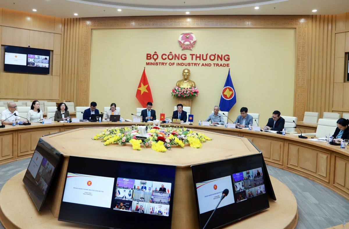 Hội nghị Bộ trưởng Kinh tế ASEAN đặc biệt về chính sách thuế quan của Hoa Kỳ