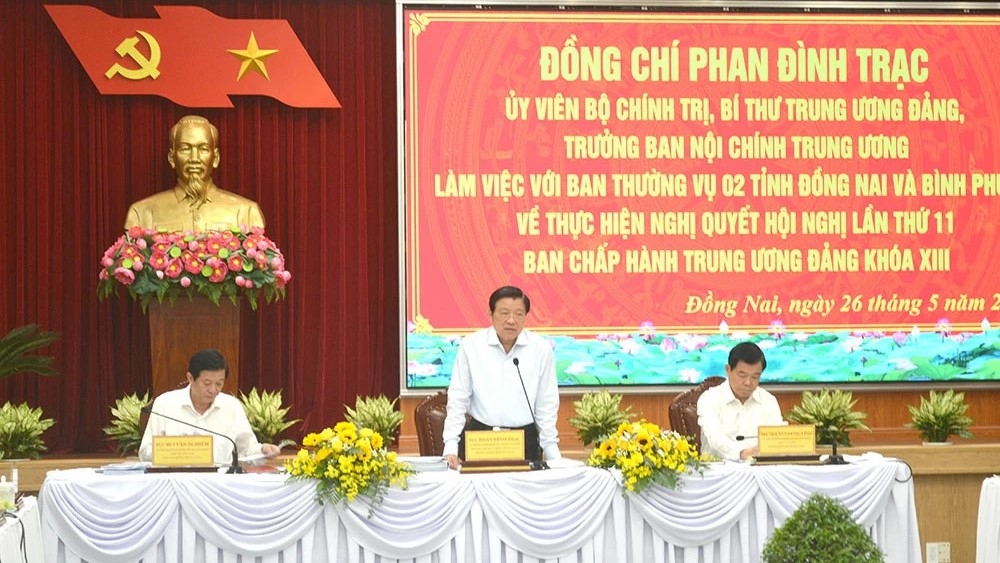 Trưởng Ban Nội chính Trung ương làm việc tại Đồng Nai về sáp nhập tỉnh