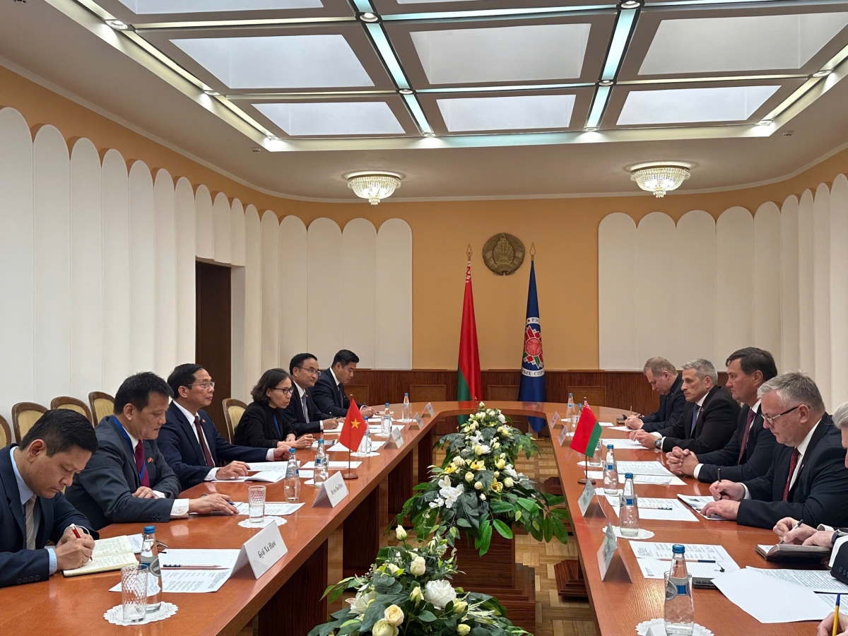 Phó Thủ tướng, Bộ trưởng Ngoại giao Bùi Thanh Sơn gặp Bộ trưởng Ngoại giao Belarus