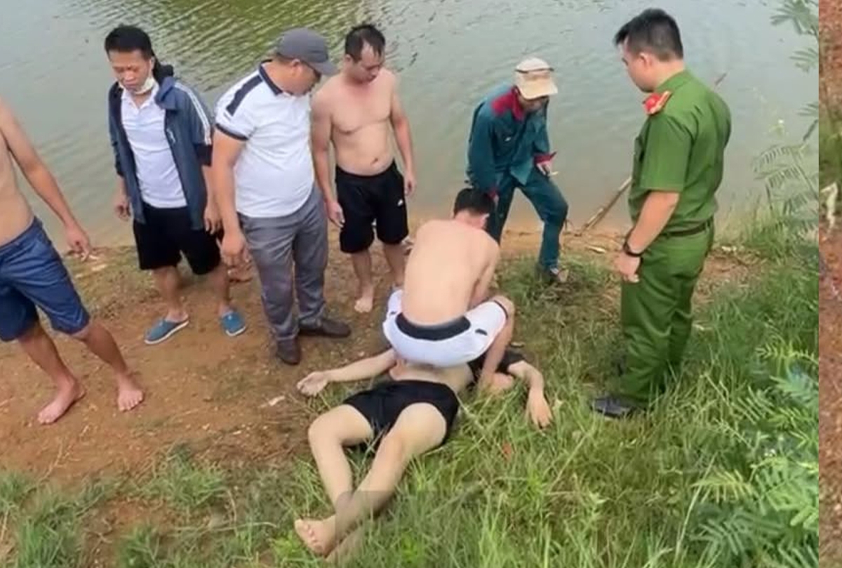 hai sinh vien bi duoi nuoc khi di boi o dap quan tran, thach that, ha noi hinh anh 2