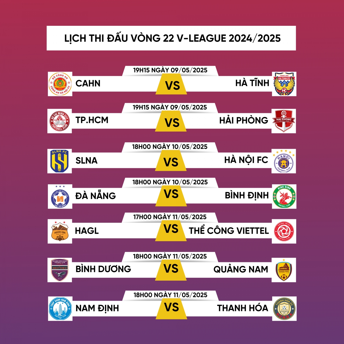 lịch thi đấu vòng 22 v-league 2024 2025 tâm điểm chung kết ngược hình ảnh 1 lich thi dau vong 22 v-league 2024 2025 tam diem chung ket nguoc hinh anh 1