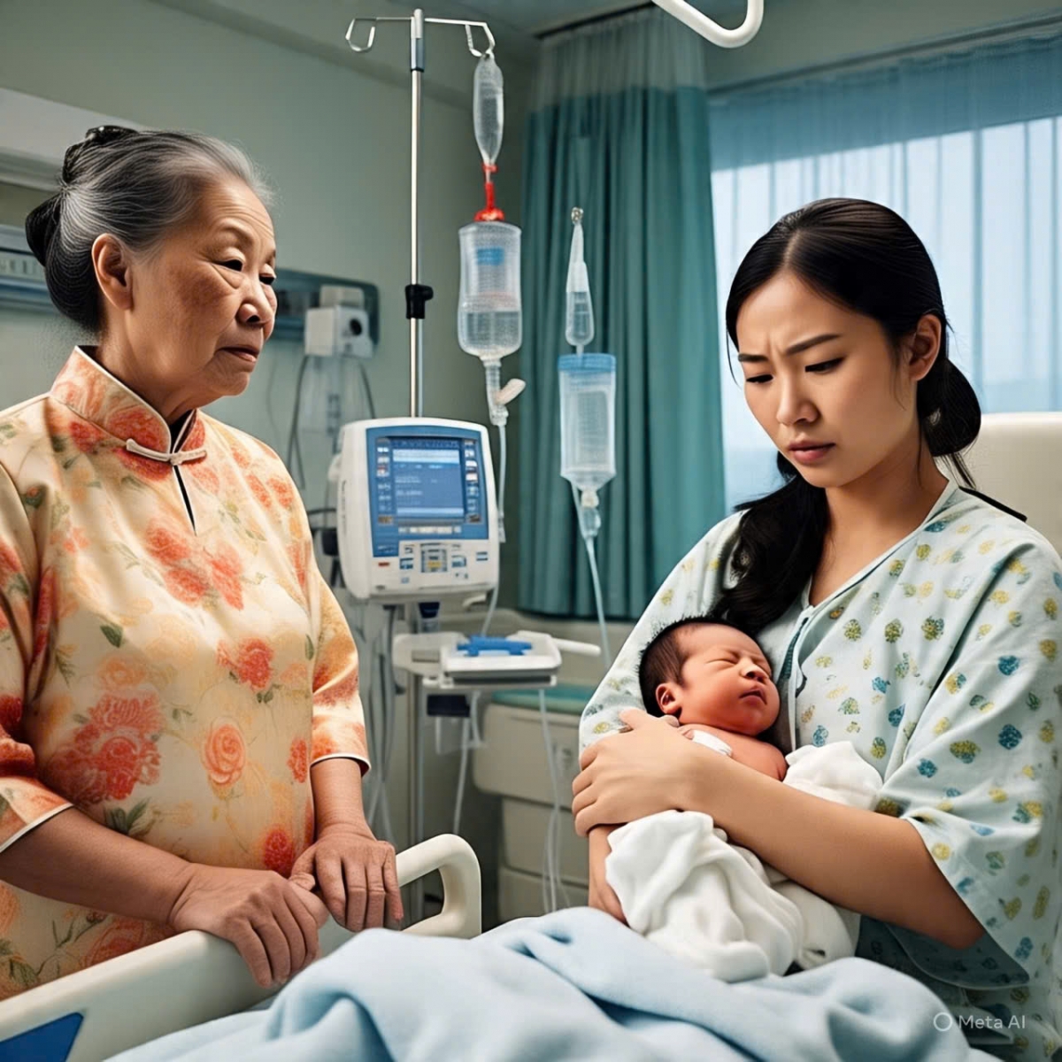 hai mẹ lên chăm con dâu đẻ nhưng mẹ chồng không đụng tay việc gì hình ảnh 1 hai me len cham con dau de nhung me chong khong dung tay viec gi hinh anh 1