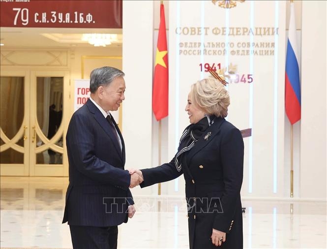 Tổng Bí thư Tô Lâm hội kiến Chủ tịch Hội đồng Liên bang Valentina Matviyenko